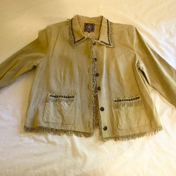 Double D Ranch Western Leather Fringe Jacket - Picture 1 of 9